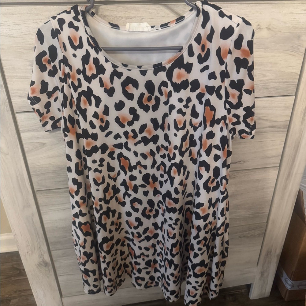 Peach Love California Animal Print Dress